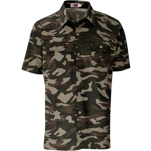 Mens Short Sleeve Wildstone Shirt Camouflage Front